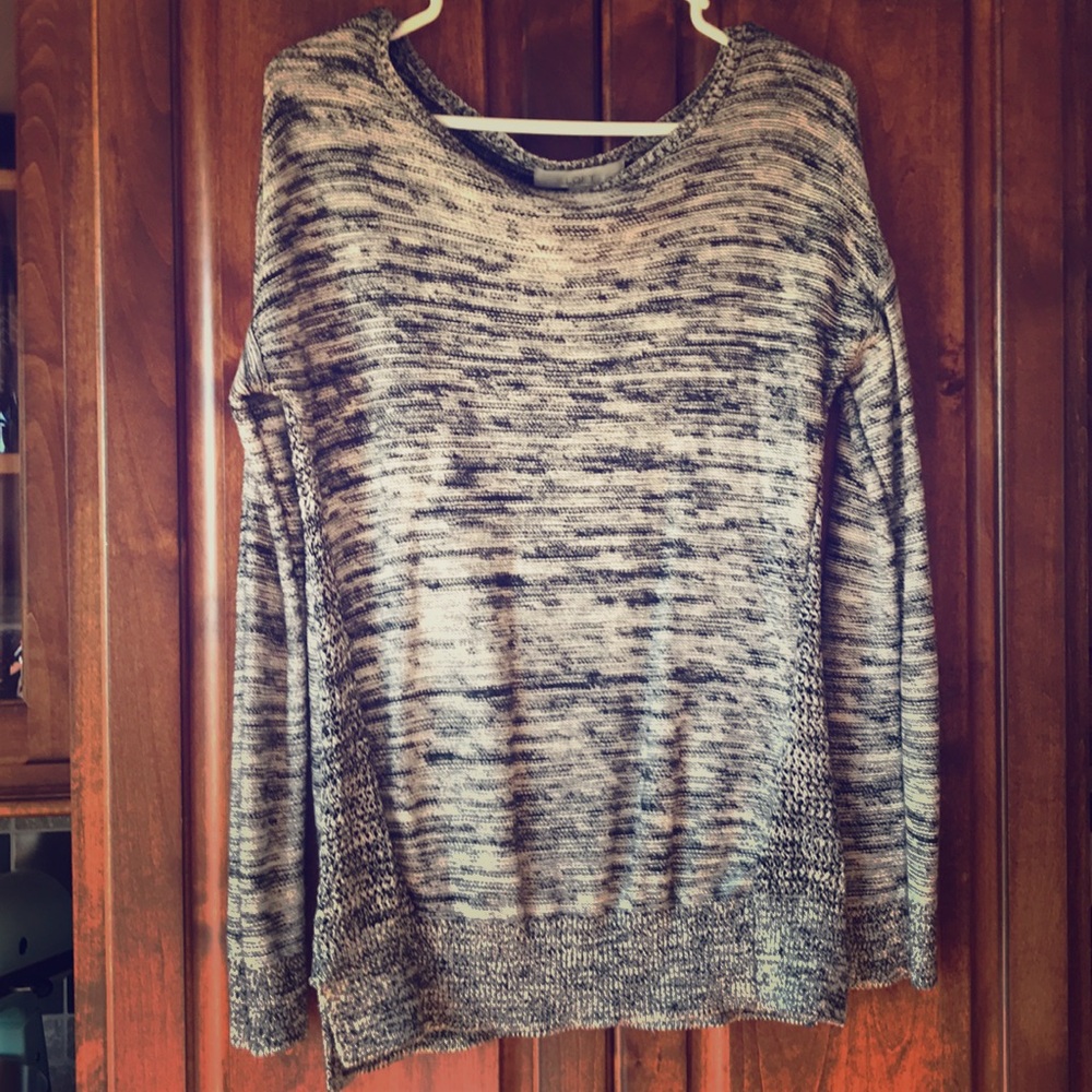Loft marked gray/black sweater- M